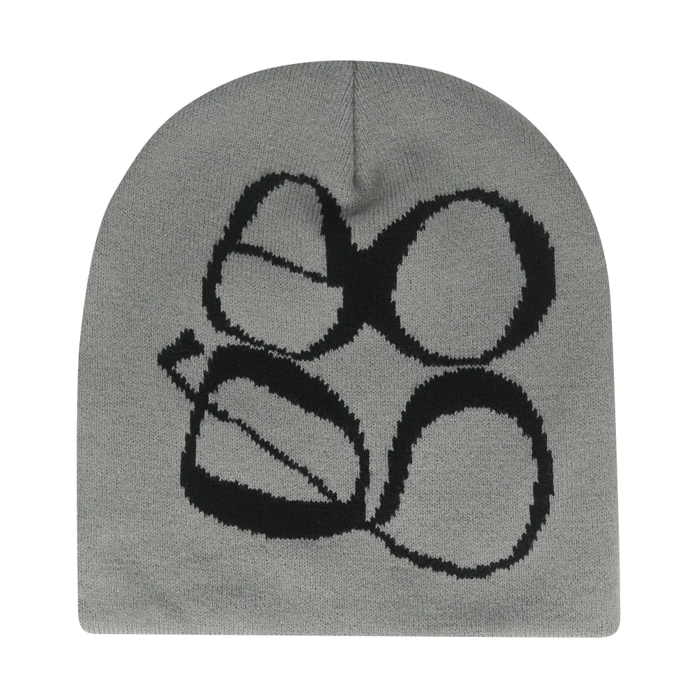 Y2K Letter Knitted Winter Autumn Beanie Cap Men Women