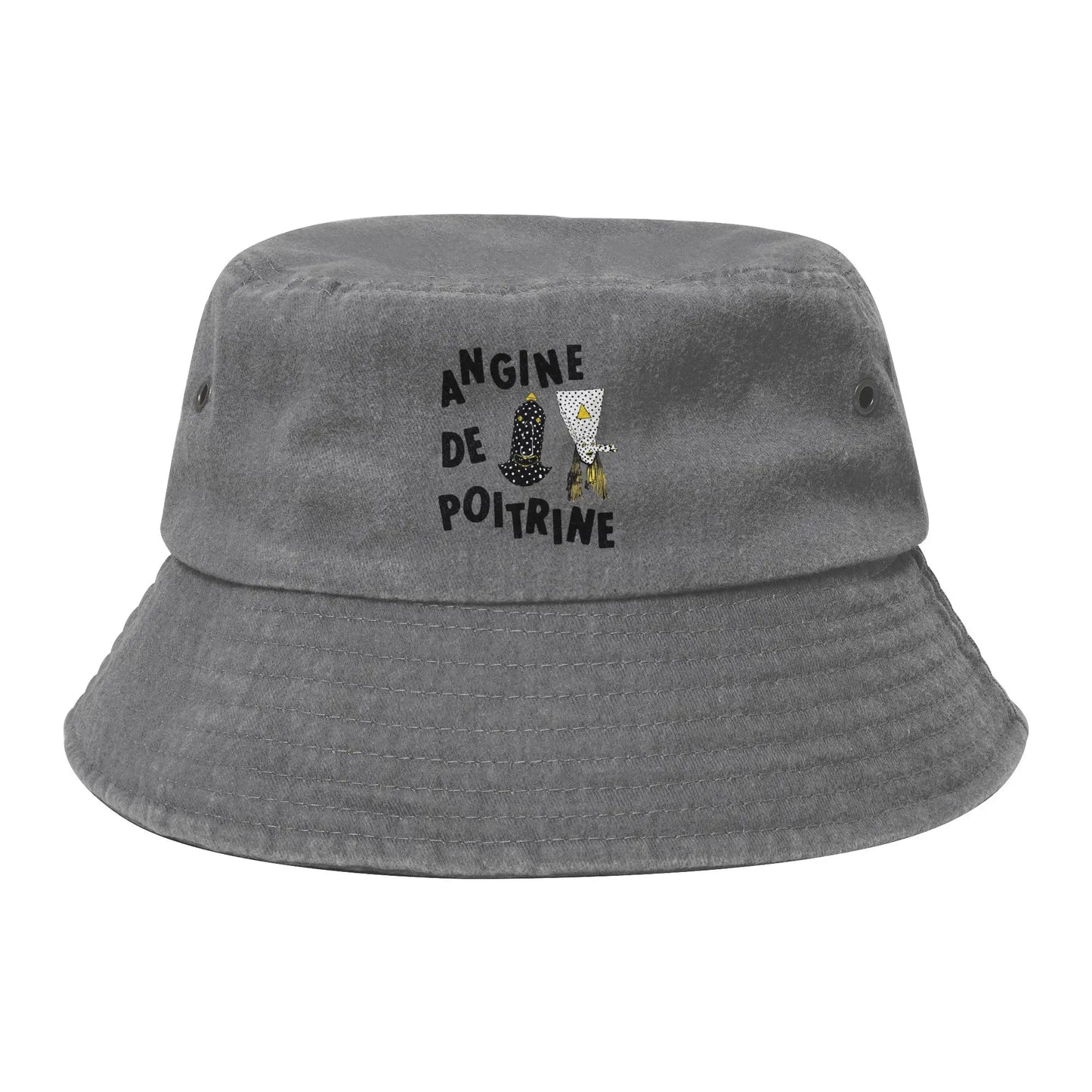 Street Angine De Poitrine Wearing Faces Band Bucket Hat