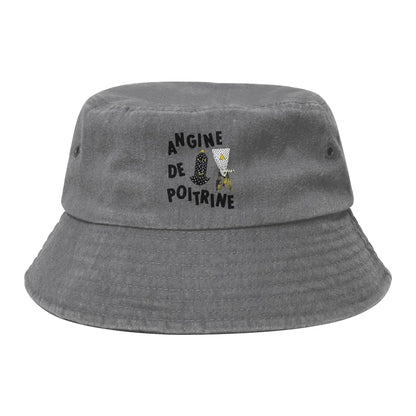 Street Angine De Poitrine Wearing Faces Band Bucket Hat