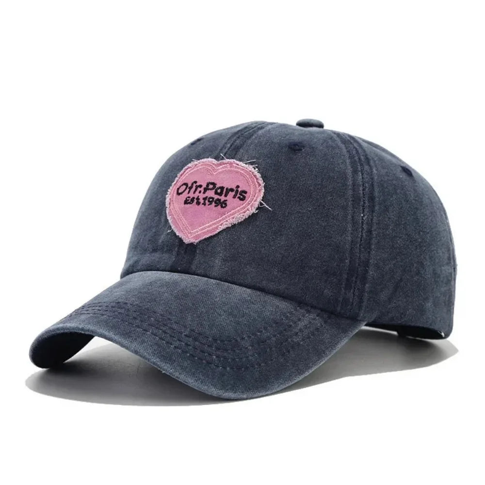 Heart Letter Embroidery Baseball Cap For Women