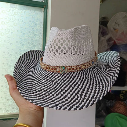 Woven Hard Summer Sapphire Accessories Neutral Cowboy Hat