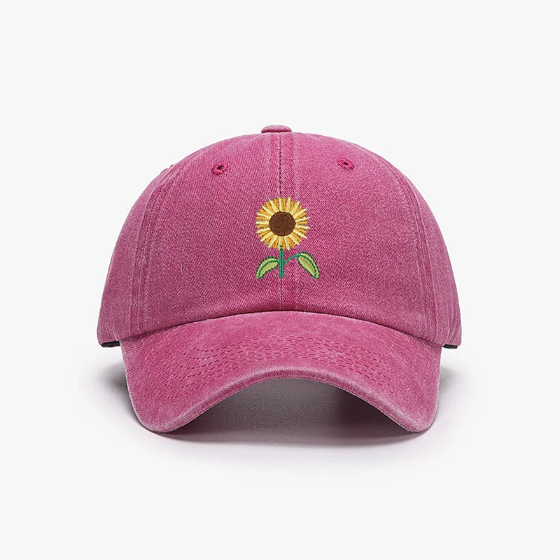 Sunflower Baseball Cap Embroidered Plant Dad Trucker Hat