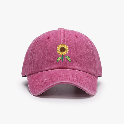 Sunflower Baseball Cap Embroidered Plant Dad Trucker Hat