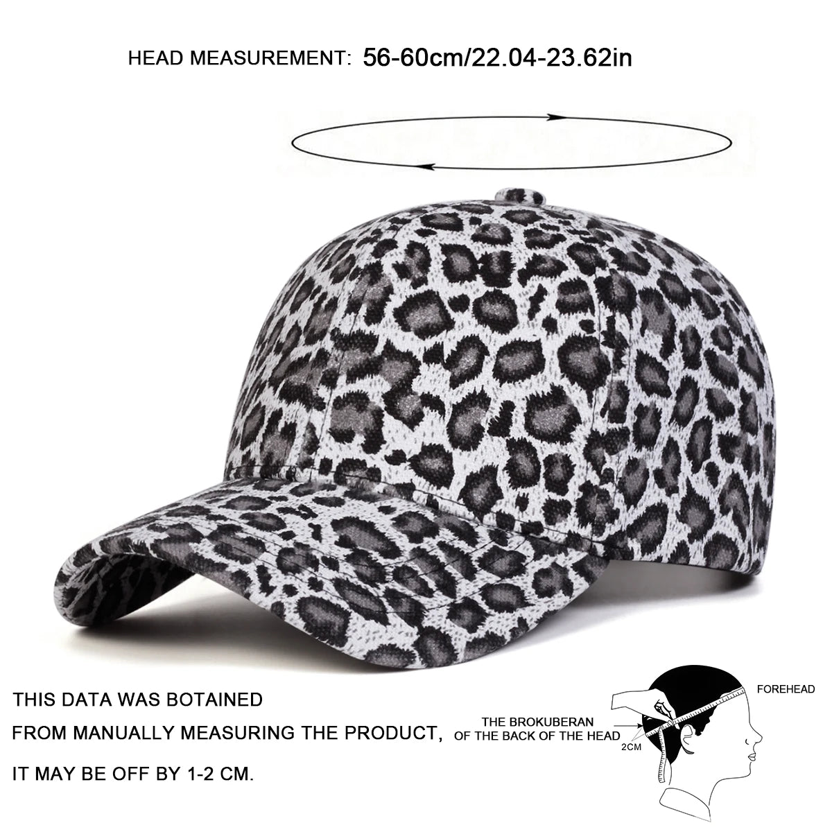 Unisex Light Panel Leopard Print Baseball Caps