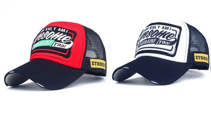 Spring And Summer New Mesh Embroidery Letter Awesome Baseball Cap Baseball Cap Outdoor Sunscreen Cap