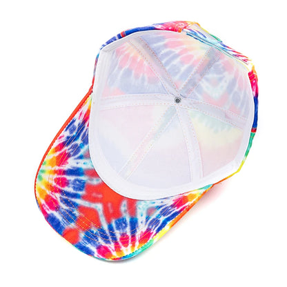Outdoor Casual Tie Dye Caps For Women Rainbow Colorful Baseball Cap