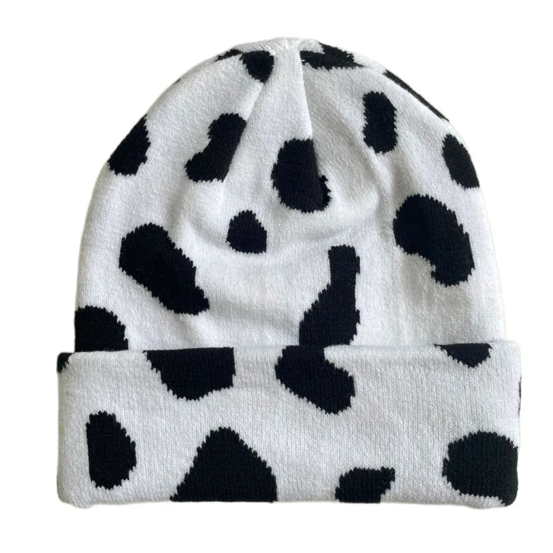 Winter Leopard Knitted Hats For Women Men Outdoor