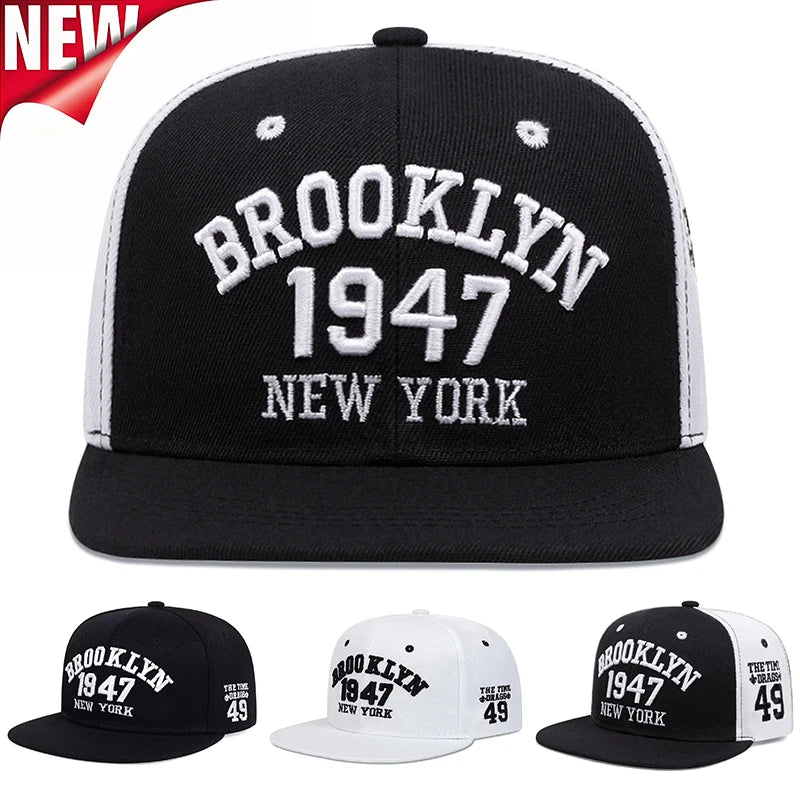 1947 Brooklyn Embroidery Snapback Hat High Quality  Snapback Cap Men's