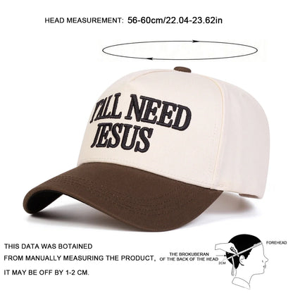 Unisex Y'ALL Need Jesus Letter Embroidery Baseball Caps Spring Autumn