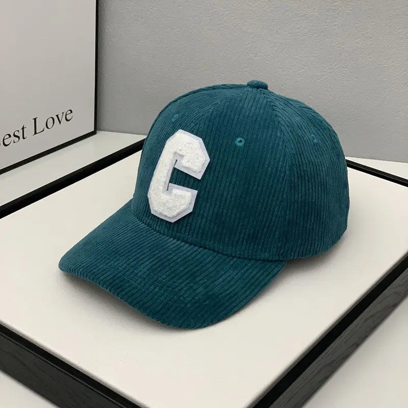 Fashion Corduroy Baseball Cap Ladies Letter C baseball Hat Women Man