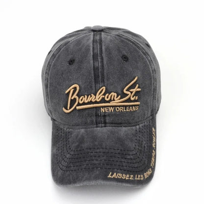 Unisex Washed Denim Baseball Caps Letter Embroidery Kpop Cotton Cap