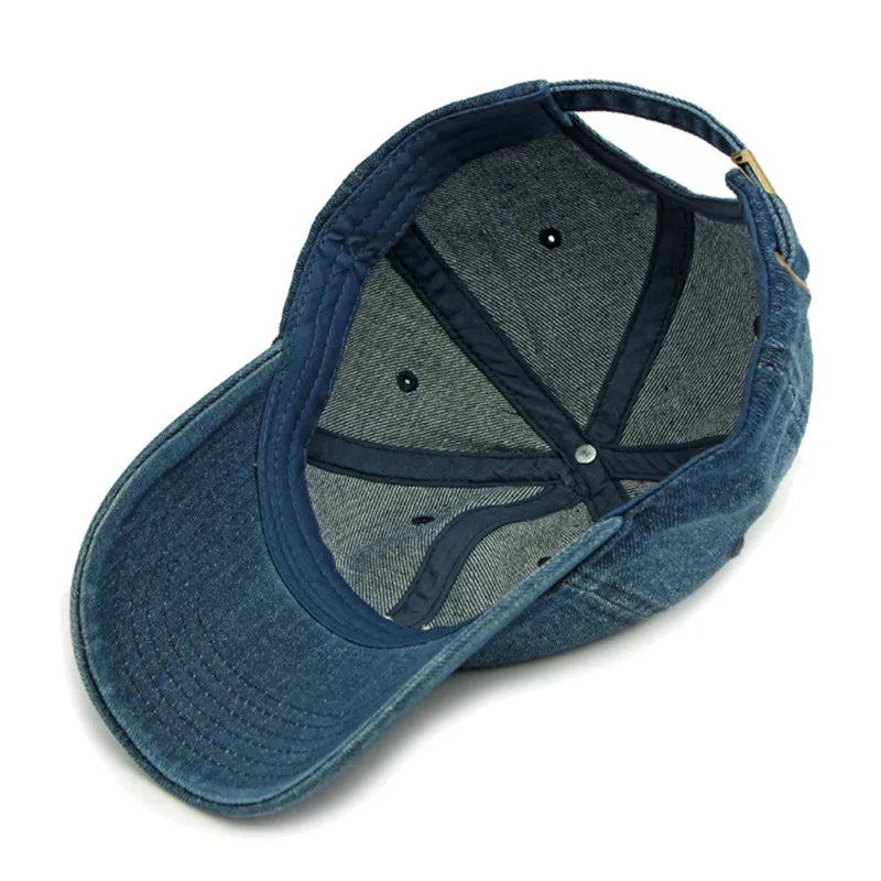 Snapback Cap Spring Summer Washable Denim