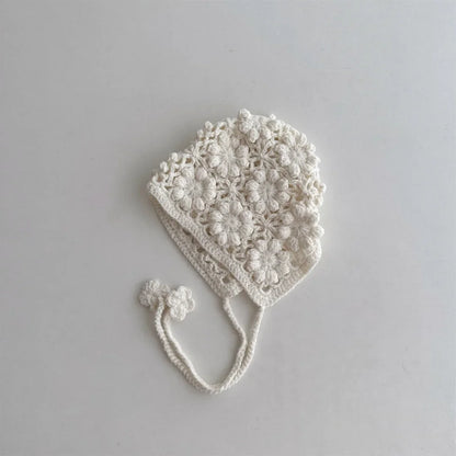 Knitted Baby Hat Kids Girls Handmade Crochet Ear Flap Beanie
