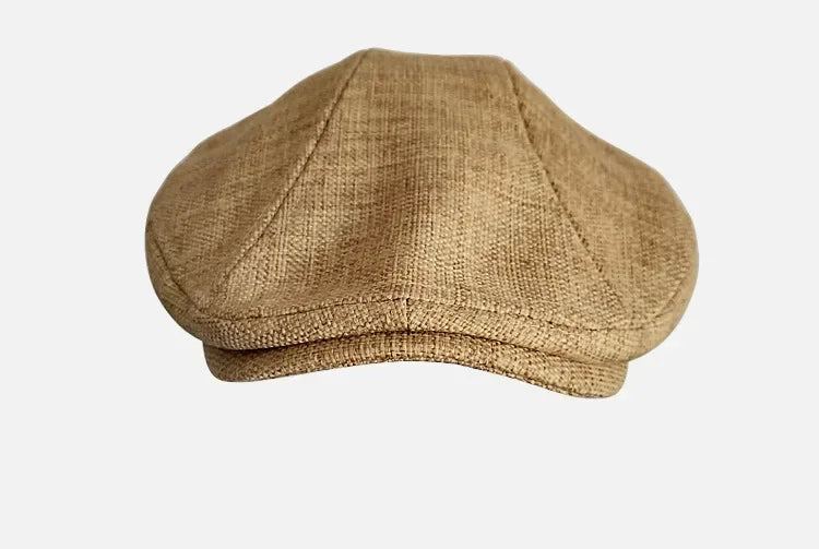 Big Size Summer Linen Solid Newsboy Caps