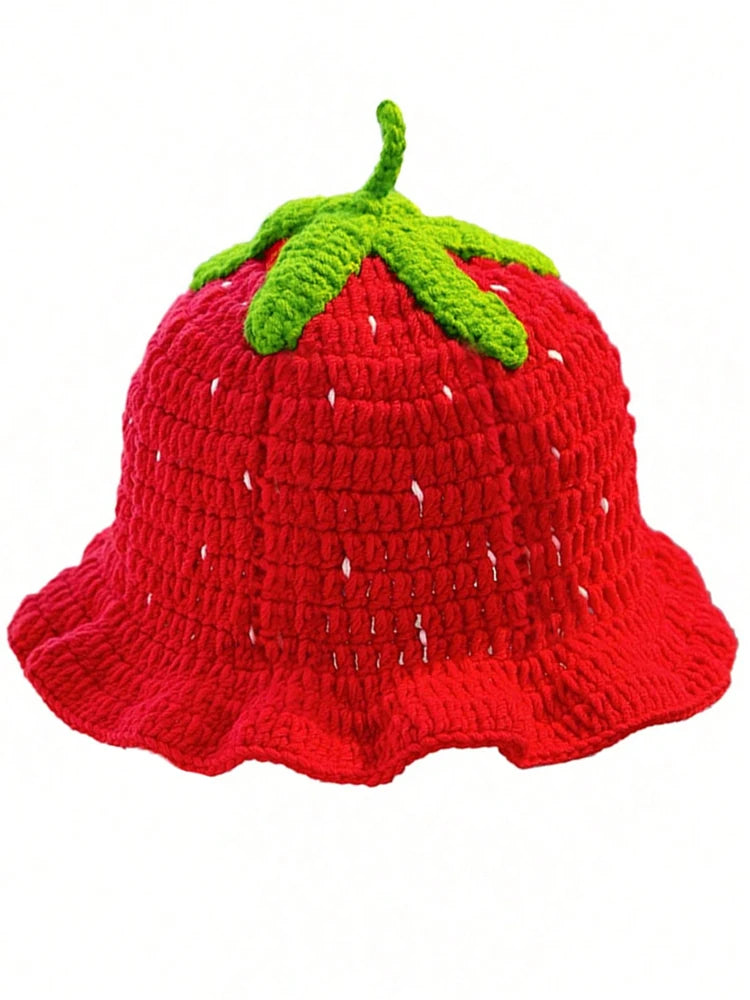 Crocheted And Hollowed-Out Ruffled Cute Knitted Hat
