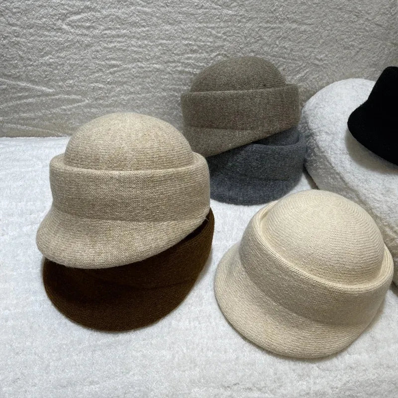 New Ladies Keep Warm Fedoras Hat Winter Knitted Equestrian Hat For Women's British