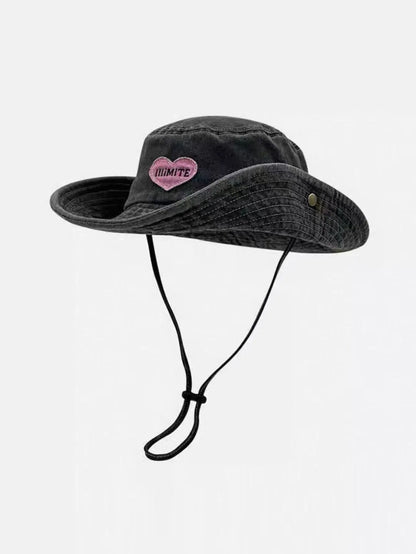 Outdoor Camping Sun Protection Sweet Pink Love Bucket Caps