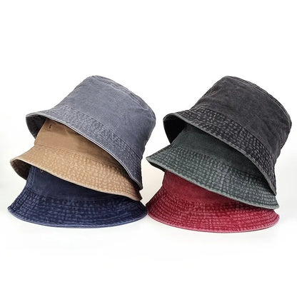 Unisex Solid Color Personality Bucket Hats Fishermen Caps Outdoor