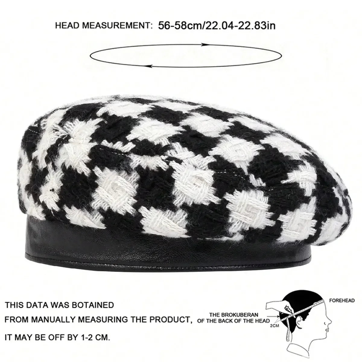 Women Grid Beret Hat Fashion Winter Autumn For Woman Retro Berets