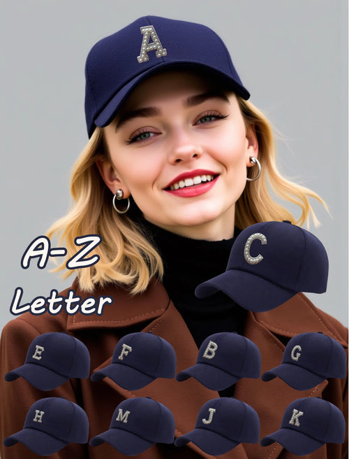 1 Pc Pearl Letter A-Z Women's Couple Woman's Stylish Baseball Cap