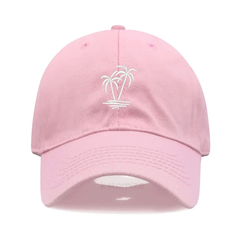 Coconut Tree Embroidery Baseball Cap