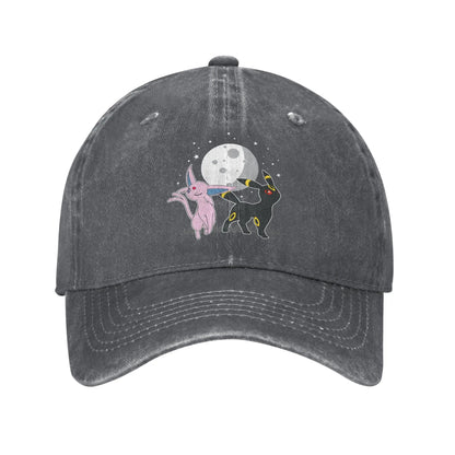 Washed Baseball Cap Pokemon Celestial Espeon and Umbreon Summer For Female Male