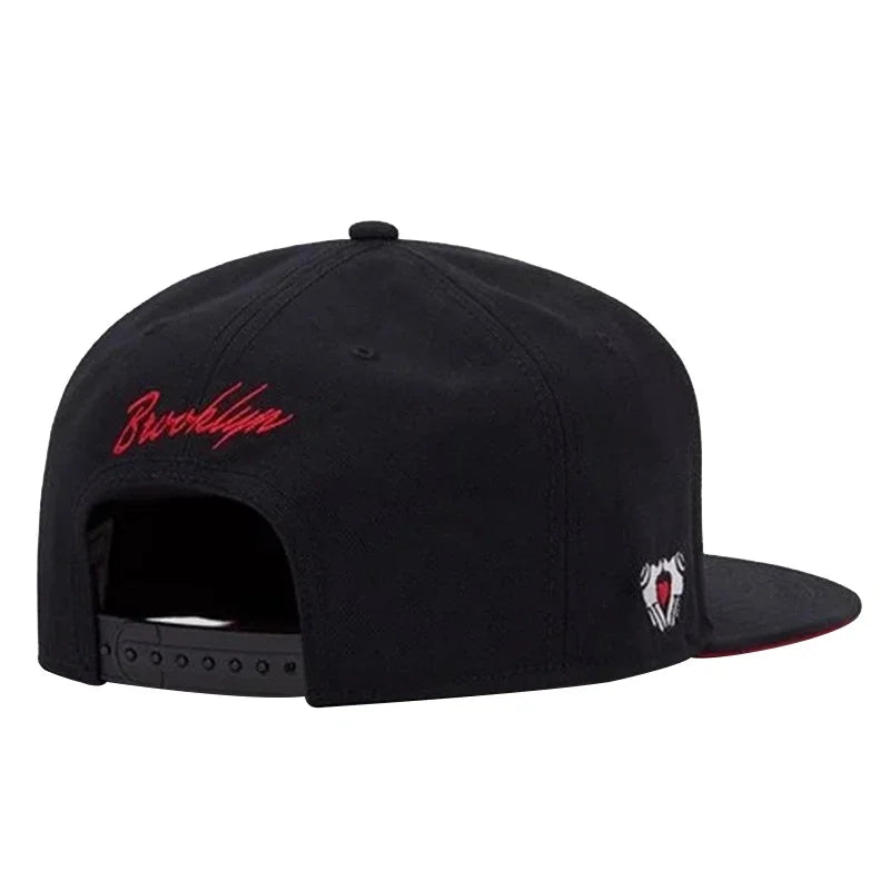 Brooklyn Black Cotton Hip Hop Snapback Hat