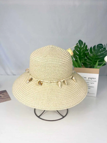 Women Summer Wide Brim Straw Hat Wave Edge Sun Protection
