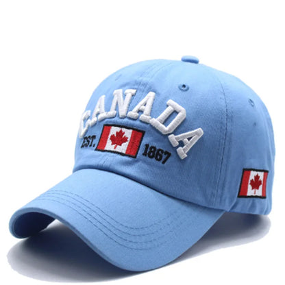 Canada Maple Leaf Embroidered Baseball Hat for Men and Women Couples