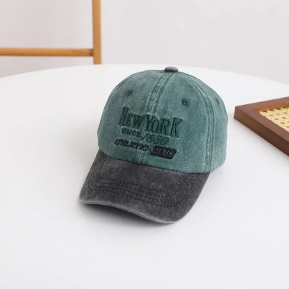 Retro Letter Kids Baseball Cap Fashion Color Block Children Peaked Hat  Sunshade Visors Sport Duck Caps