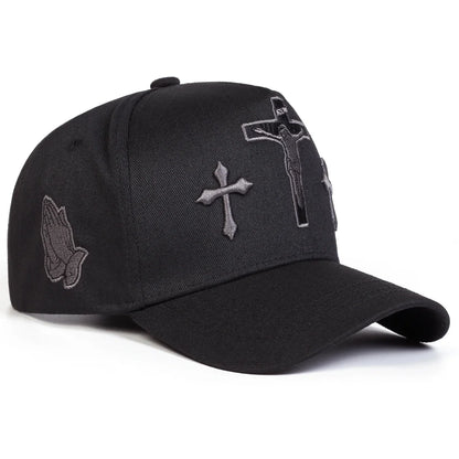 Unisex Cross Embroidery Baseball Caps Spring and Autumn