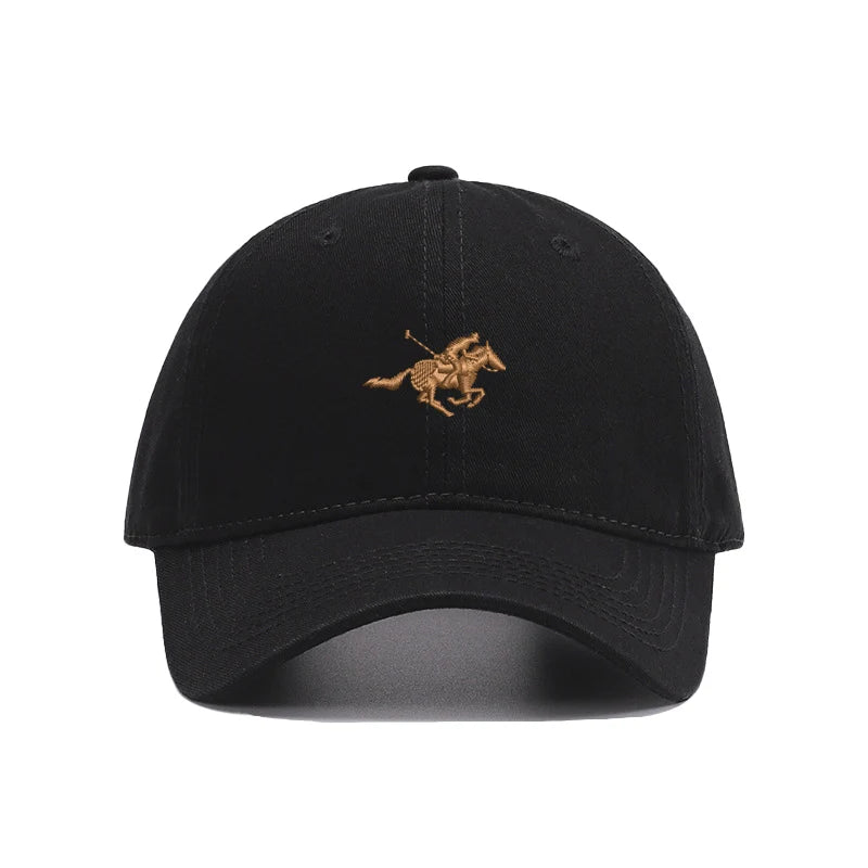 Embroidery Horse Racing Men Baseball Cap Soft Cotton Sun Hats Women Snapback