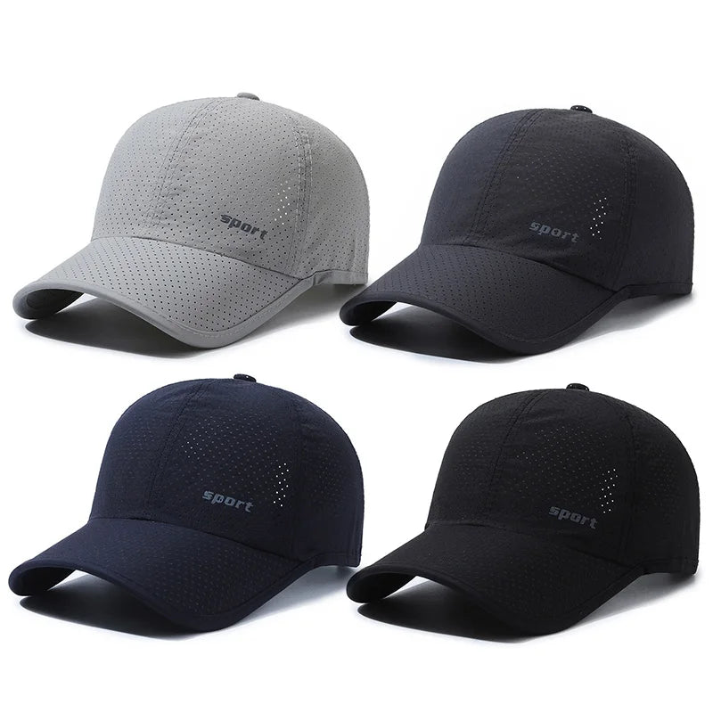 Quick Dry Baseball Cap For Men Outdoor Sports Mesh Breathable Sun Hat