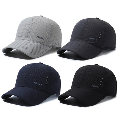 Quick Dry Baseball Cap For Men Outdoor Sports Mesh Breathable Sun Hat