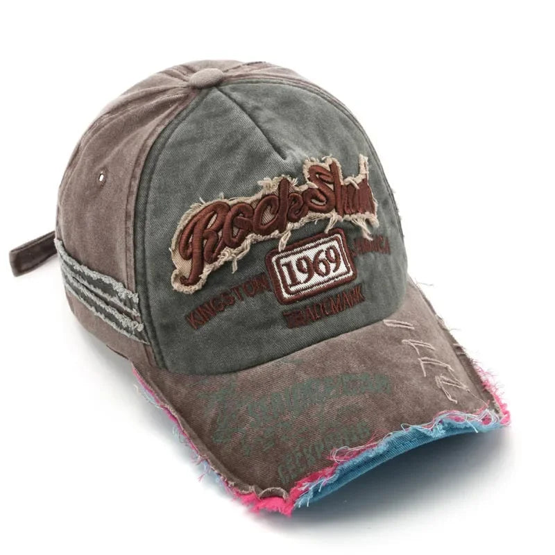 Retro Letter Embroidery Baseball Caps Spring Summer