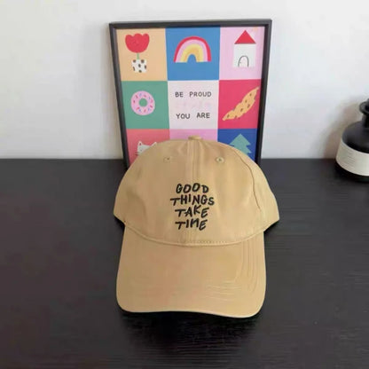 Spring Letter Embroidery Baseball Cap For Women All Season Versatile Soft Top Couple Sunshade Duckbill Cap