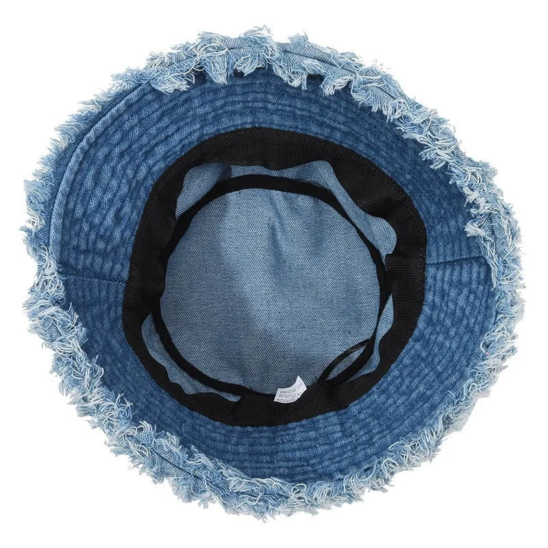Simple Washed Fisherman Hat, Versatile Denim Bucket Hat