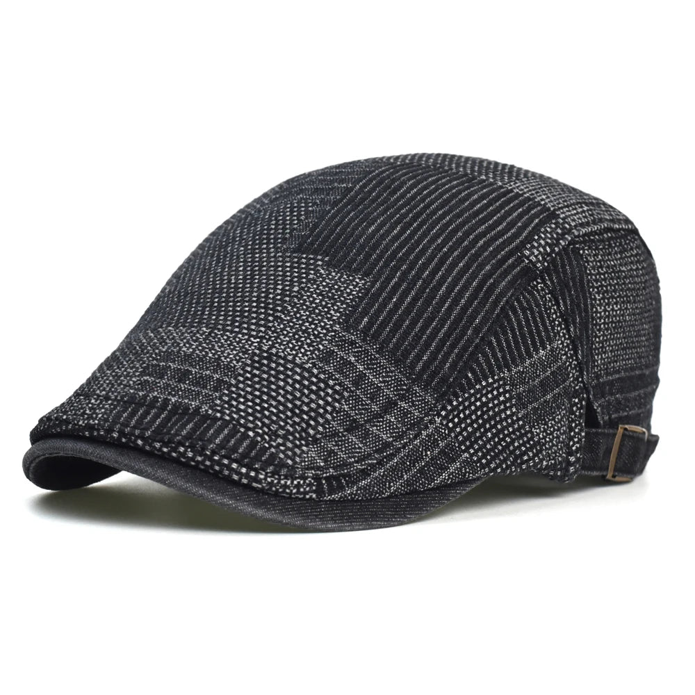 Lattice Washed Cotton Baseball Cap Men Women Vintage Denim Dad Hat
