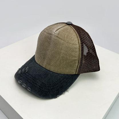 New Unisex Color Block Broken Style Baseball Hats