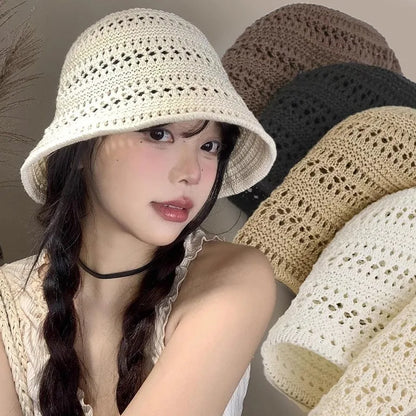 Summer Knitted Breathable Sun Protection And Sunshade Hat