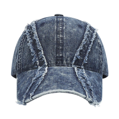 Vintage Hats Hairy Denim Baseball Cap, Washed Black Caps