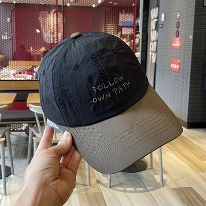 Casual Lightweight Baseball Cap Embroidered Sun Protection Quick Dry Cap Adjustable Sunscreen Cap