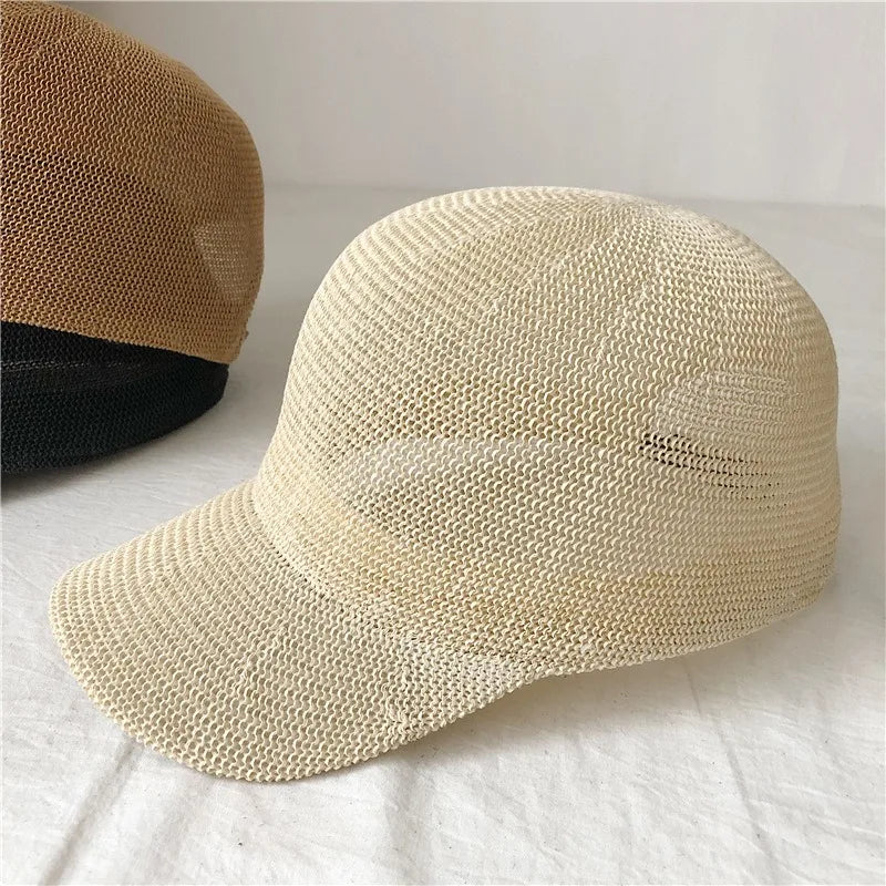2026 Summer Breathable Straw Baseball Caps Women Outdoor