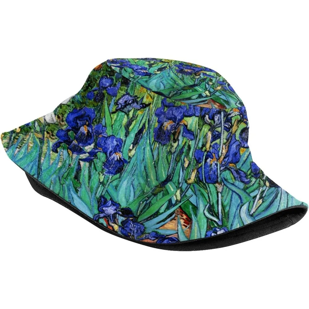 Irises 2 Van Gogh Bucket Hats for Women Men Fashion Summer Fisherman Cap