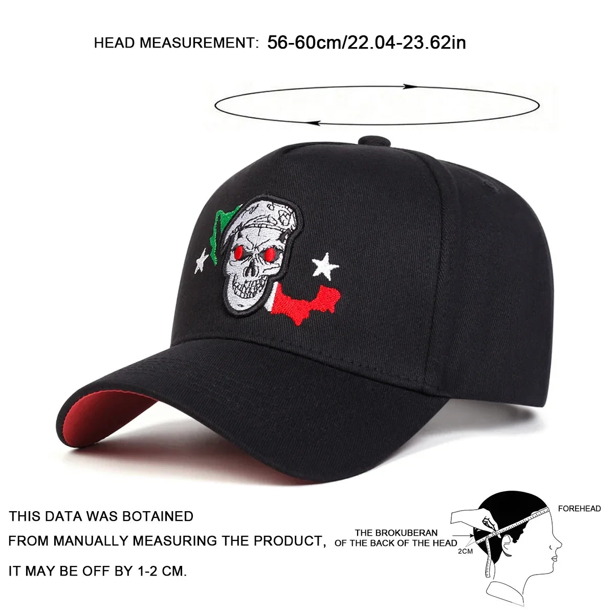 Unisex Skull Embroidery Baseball Caps Spring and Autumn