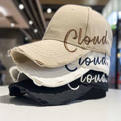 Black Side Letter Embroidered Baseball Cap for Summer