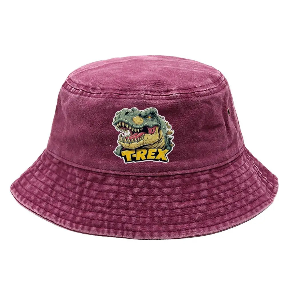 2026 Jurassic Park Bucket Cap Distressed Hats Cap Dinosaur Men Retro Outdoor