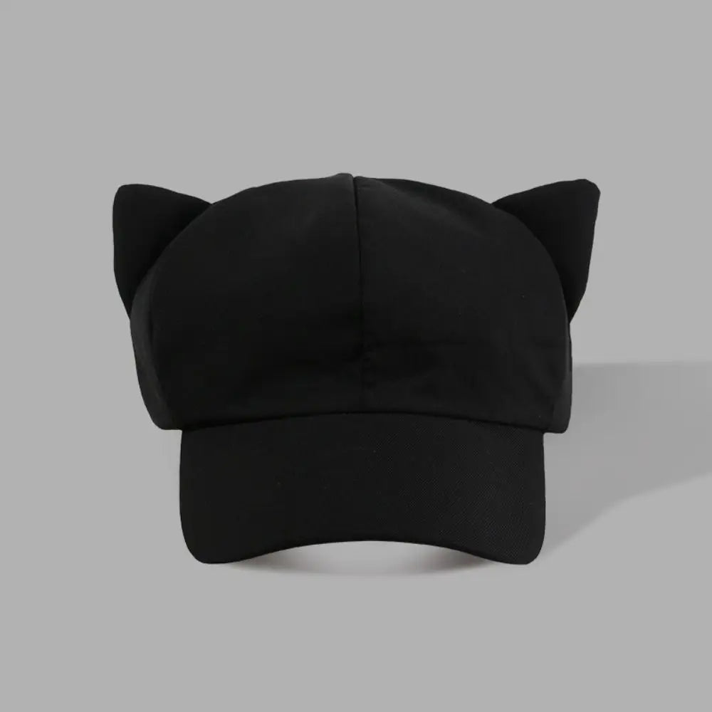 Lovely Korean Y2k Cat Ear Hat Casual Solid Color Women's Baseball Hat