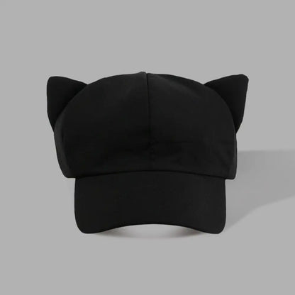 Lovely Korean Y2k Cat Ear Hat Casual Solid Color Women's Baseball Hat