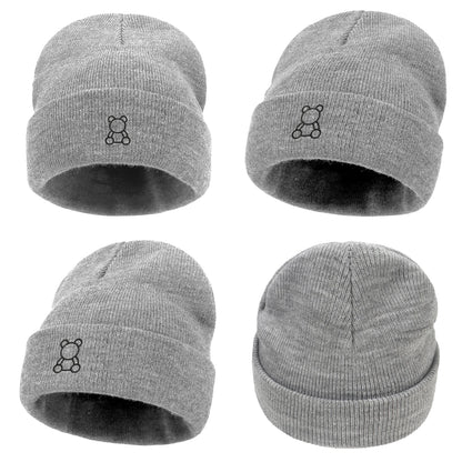 Baby Hat Children's Newborn Embroidery Knitted Hat Cute Little Bear Children's